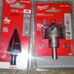 Jam Free Step Drill Bit (Metal) &One-Piece Carbide Hole Cutter 