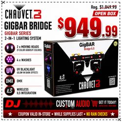 Chauvet DJ Dual Moving Head Gobo Projectors LED Wash Effect UV Blacklight DMX Wireless ILS System GigBar Bridge 🚨 No Credit Needed 🚨