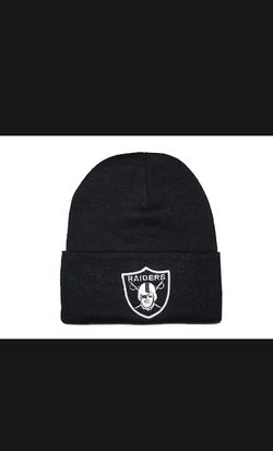 Oakland Raiders Black cuffed knit beanie hat