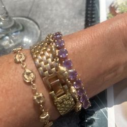 14 K Tennis Bracelet With Amethyst Size 7