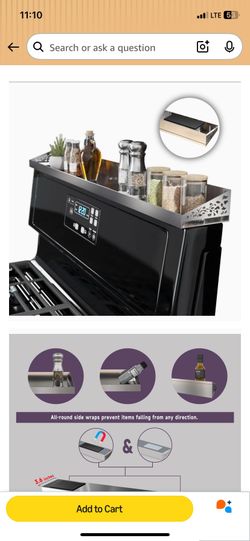 Stove top spice holder rack, stainless steel