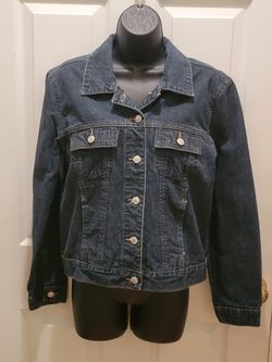 Old Navy Women’s Denim Blue Jean Jacket, Size Medium, Dark Rinse