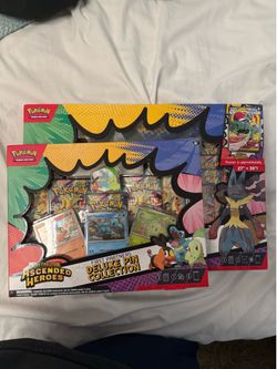 Ascended heroes lucario poster & pin collection