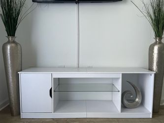 White T.V Stand w. cabinet