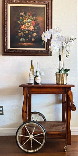 Mid-Century 1940 Modern Wooden Bar Cart