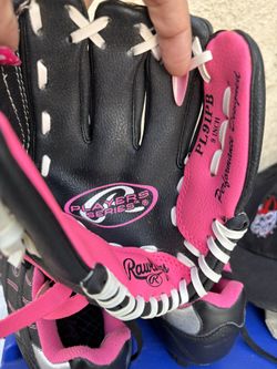 Pink & Black Kids Baseball Glove 9 Inch