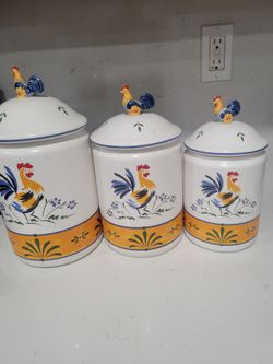 Vintage  Avon Rooster Canister Set