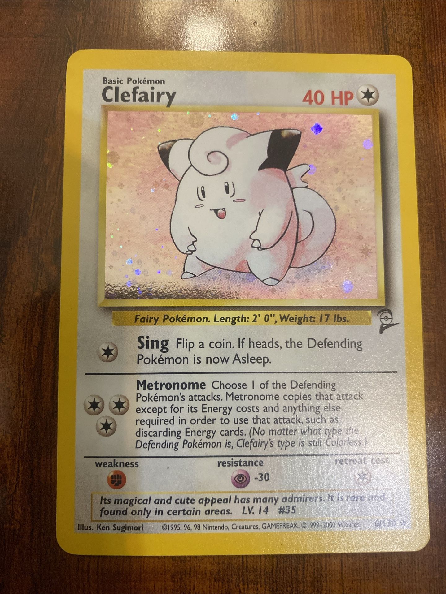 Pokemon Clefairy Base Set 2 Vintage Holo Rare 6/130 LP/NM