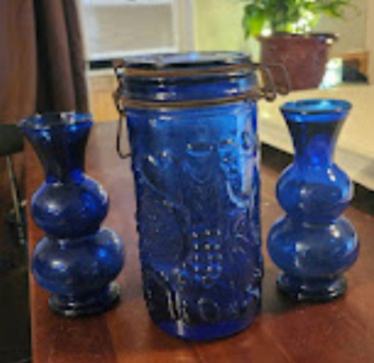 Vintage Cobalt Blue Glass 