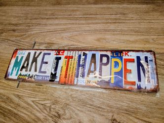 Brand New Vintage Style License Plate Metal Wall Signs (Set of 3)