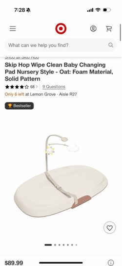 Skip Hop Wipe Clean Baby Changing Pad – Oat