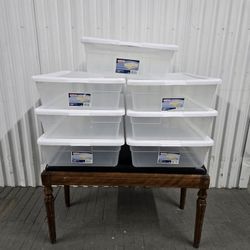 Lot of (7) sterilite 28 Qt. Storage Box with lids (item #1655)