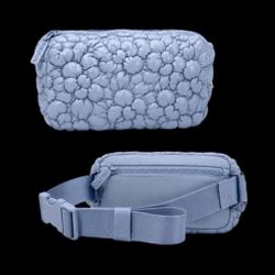 NWT Wildfox Blue Quilted Padded Floral Crossbody Belt Bag/ sling bag