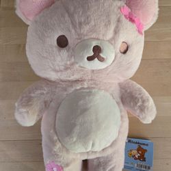 NWT Rilakkuma San-X Original Cherry Blossom Series Plush, 14 1/2"