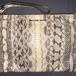 NWOT Michael Kors Genuine Snake Skin Clutch Wristlet