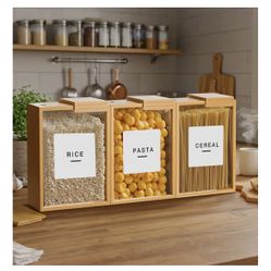 Bamboo kitchen Storage Containers Set