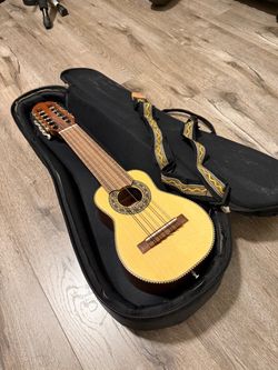 Professional-grade Hatun Charango (8-course/8-string variant) handcrafted by Christian Mena
