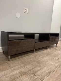 TV Stand w/ Glass top 3 Drawers