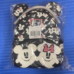 Loungefly Disney Mickey and Minnie Mouse Ghosts Halloween Mini Backpack - GLOWS in the DARK - NWT  