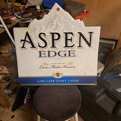 ASPEN EDGE COORS MASTER BREWERS LIGHT LAGER METAL BEER BAR SIGN TIN - 28"x28