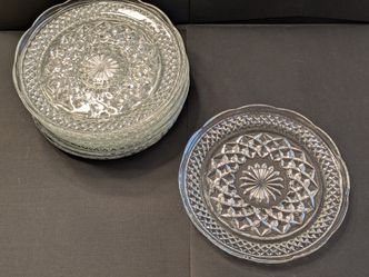 Vintage anchor Hocking Wexford Crystal Glass Small Side Dish  Plates