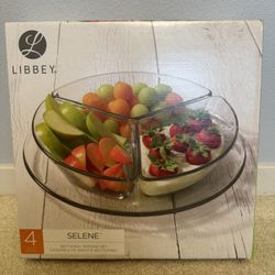 Brand New “Selene”’Sectional Glass Serving Tray Set