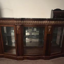 Display cabinet - wood and stone