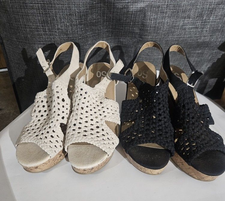 Pair Of Black And White Wedges