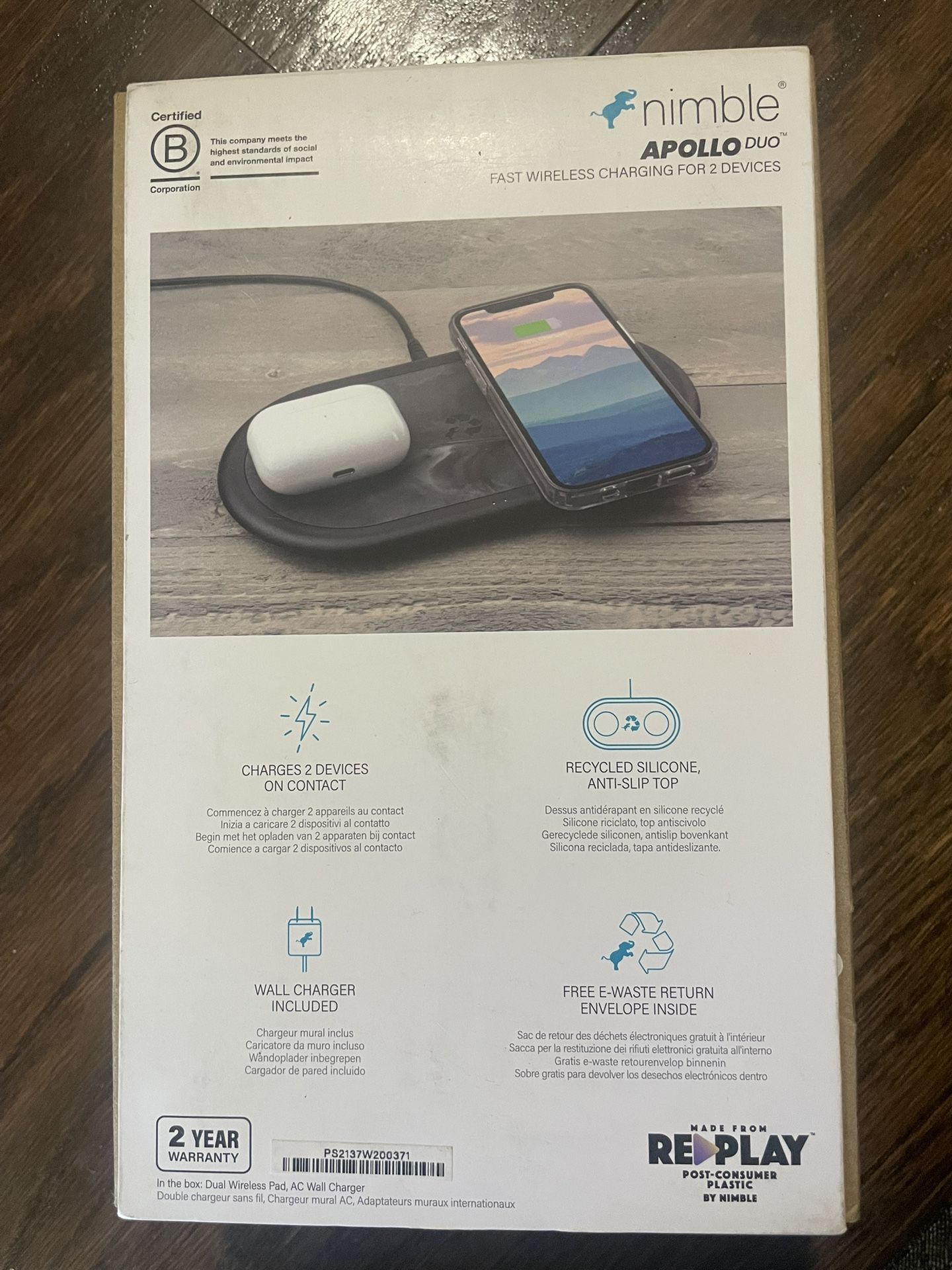 Wireless charger for 2 Devices- For EUROPE