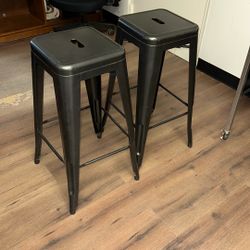Metal Dark Grey Bar Stools 