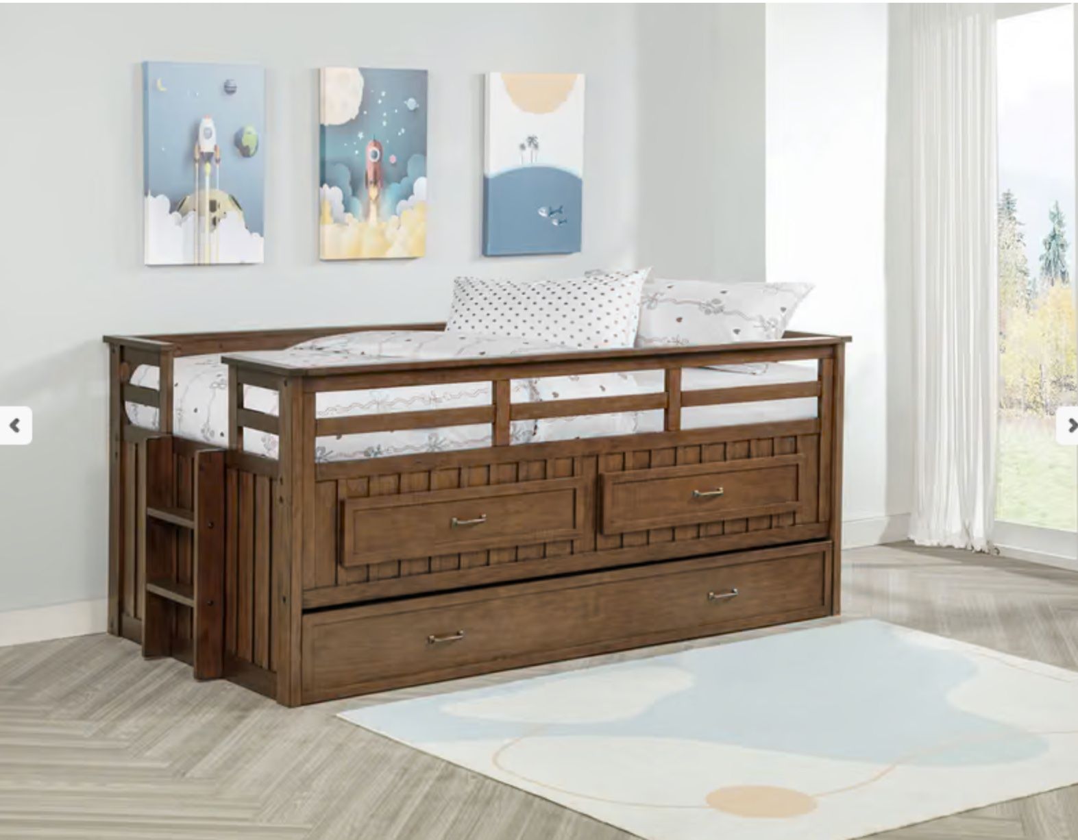 New Item ! On Sale While Supplies Last ! Twin Captain Bed With Trundle ( Mattress Are Not Included )