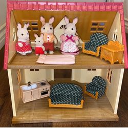 EPOCH CALICO CRITTERS BUNNY TOYS FIGURES HOUSE FURNITURE PLAY SET COLLECTIBLE