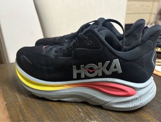 Hoka One One Clifton 9 size 10 used black running shoes #running #athletic