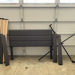 Queen Size Bed Frame (Dark Gray) $100 OBO
