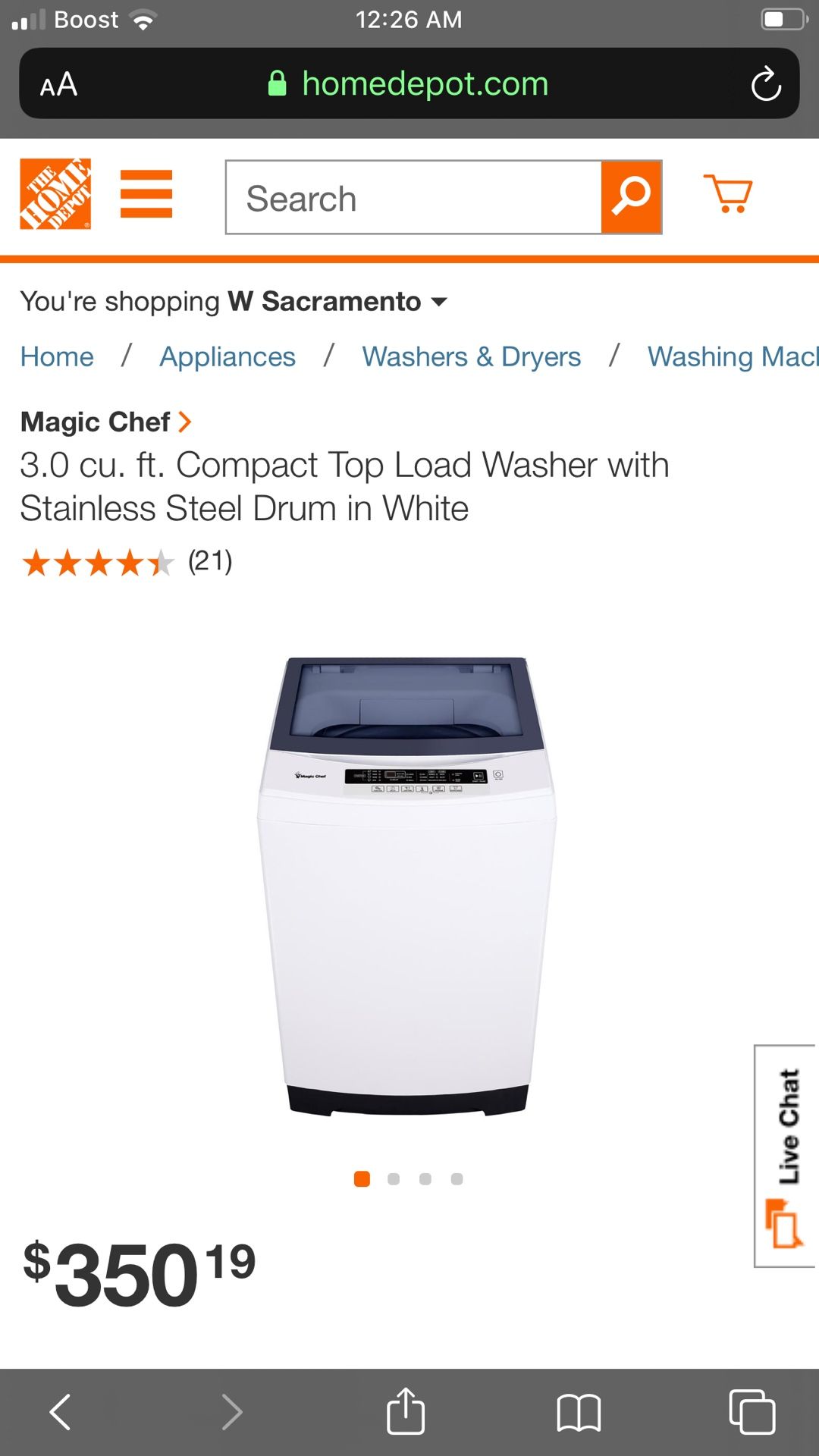 Magic Chef top load portable washer