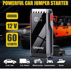 Jump Starter Battery Pack, 4500A Peak Car Battery Charger Jump Starter for Up to 10.0L Gas or 8.0L Diesel Engine,12V Car Jumper Starter Portable with 