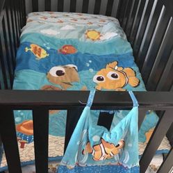 Black Wooden Crib 