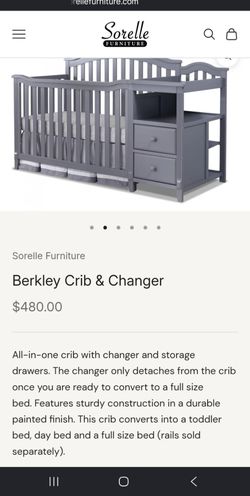 Sorelle Berkley Crib and Changer Grey