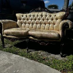 Vintage 3-Legged Sofa- Needs To Be Upholstered
