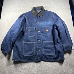 Vintage Big Ben Chore Coat Denim Blanket Lined Jacket Men’s 52 Blue 80s 90s