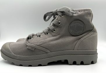 Palladium Pampa Hi Originale Gray Canvas Boots Men’s US 9.5 EU 42.5 02352