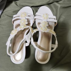 White Wedge Sandals