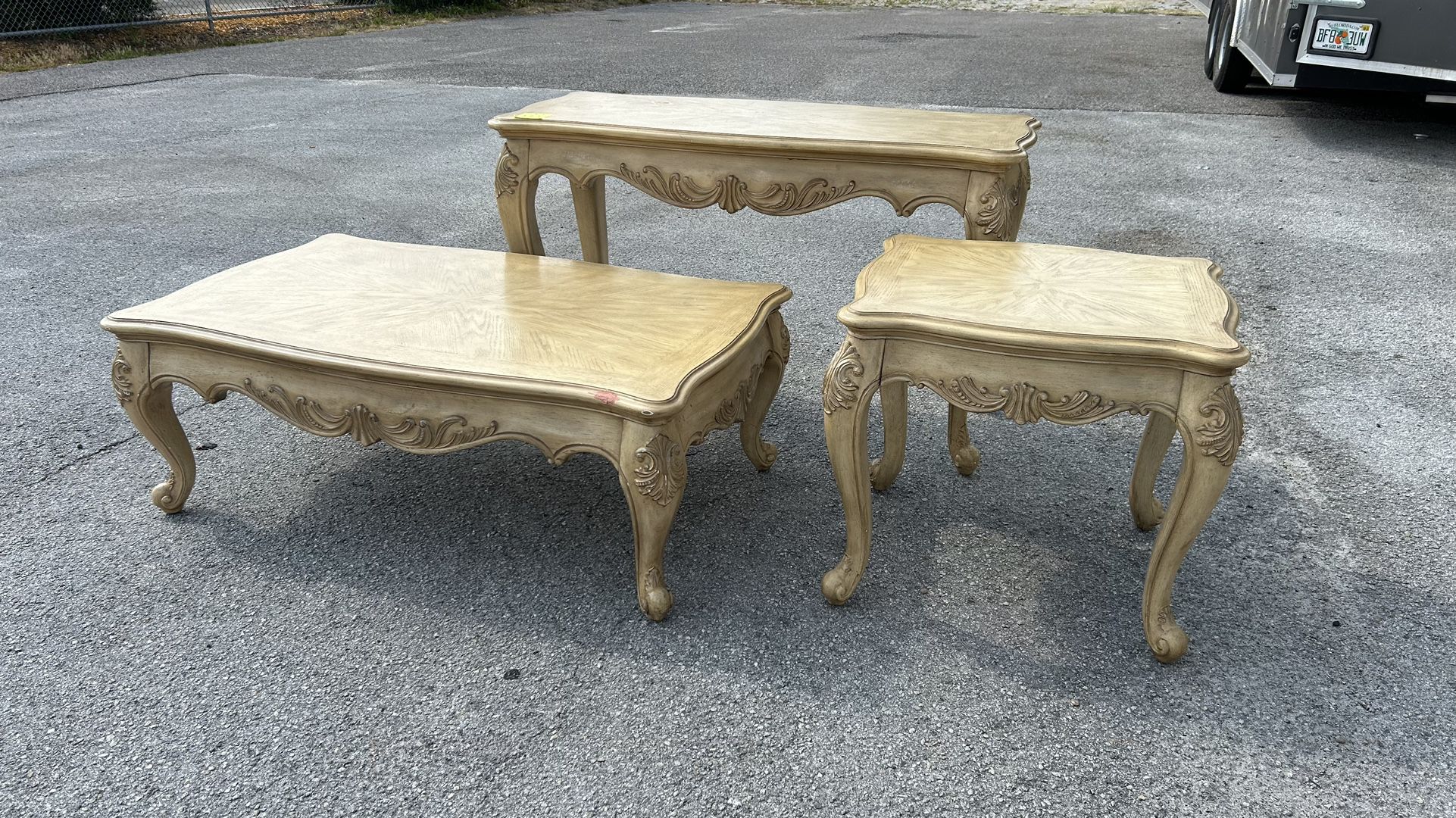 Set Of 3 Tables Coffee Table And Entrance Furniture 