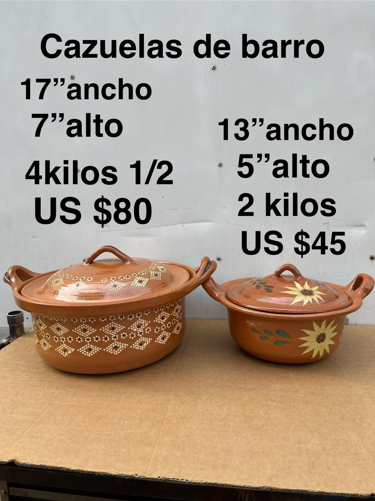 Cazuelas De Barro Grandes Y Medianas