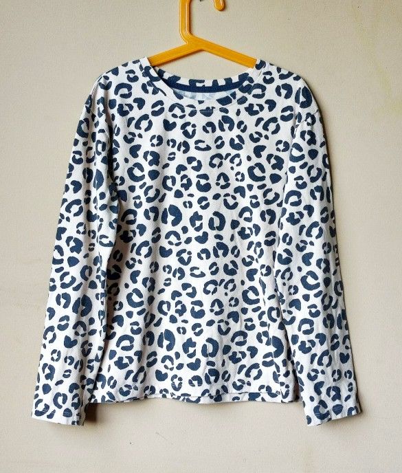 Cat & Jack animal print Long Sleeve t tee shirt top girls size XL extra Large 14