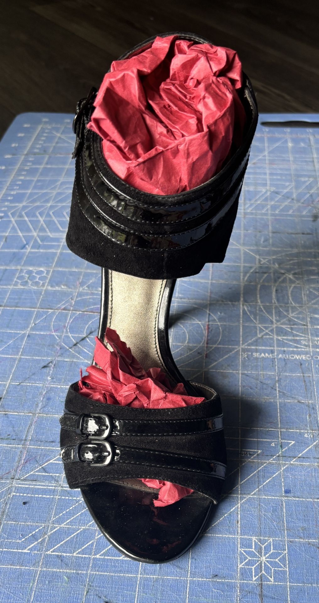 Isolá Suede Black Open Toe Heel Size 10