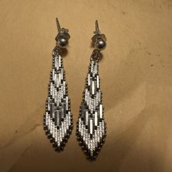 925 REAL SILVER BEATIFUL EARRINGS PERFECT CONDITION ARETES PENDIENTES DE PLATA 925