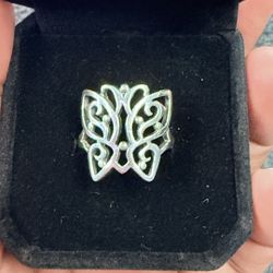 James Avery Retired Open Scroll Butterfly Ring Size 5-3/4"
