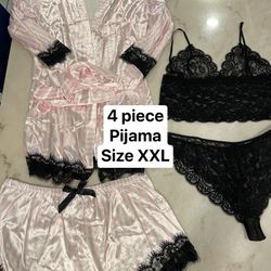 Satin 4 Piece Pijama 