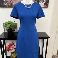 Talbots Women’s sheath Dress Size 4 Round Neck Short Sleeve Back Zipper